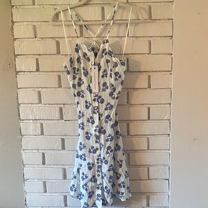 millie mackintosh blue white button front dress